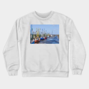 Cutter harbor, Dorumer Neufeld, Dorum, Lower Saxony, Germany, Europe Crewneck Sweatshirt